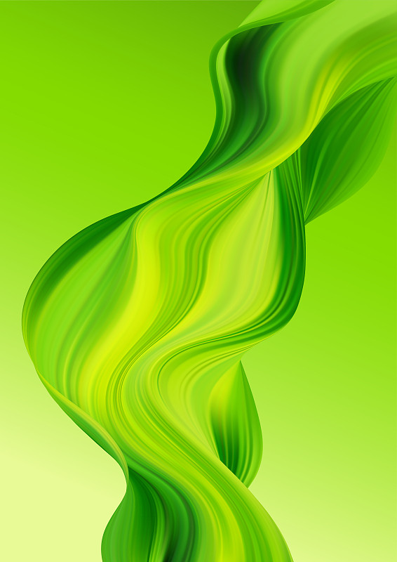 抽象的绿色背景与波浪。图片下载