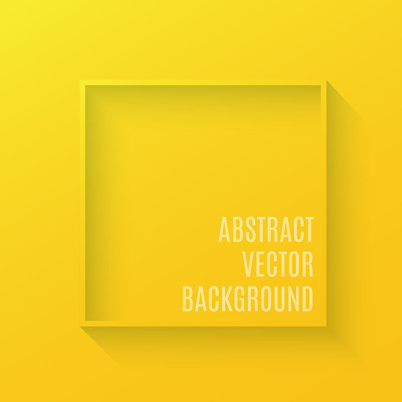 抽象三维方形框架与渐变颜色背景。黄色抽象背景，设计元素的名片，广告，宣传册和标签。图片下载