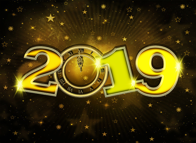 金色新年2019背景图片素材