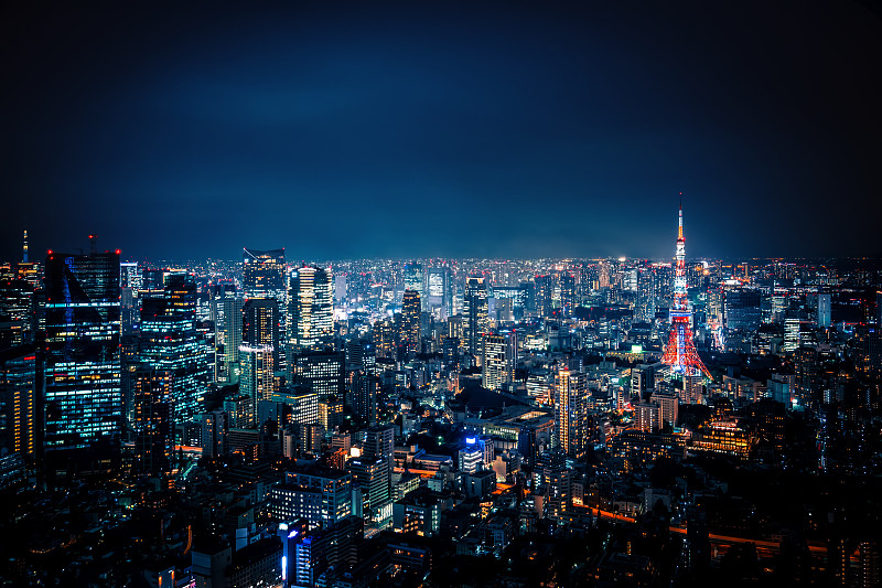 夜晚的东京天际线图片下载