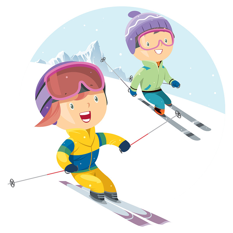 孩子滑雪图片下载
