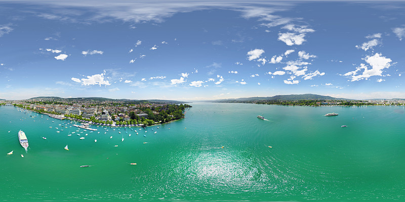 瑞士苏黎世湖的等矩形照片摄影图片下载