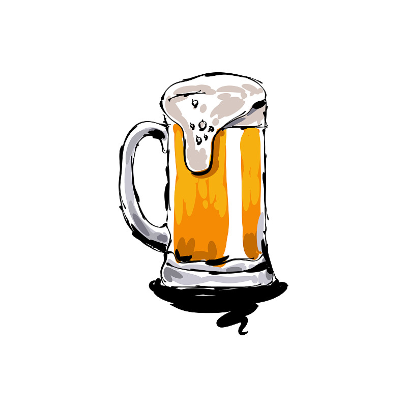啤酒玻璃画图片下载