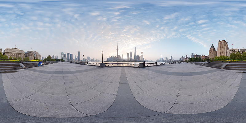 360°现代上海全景，外滩建筑图片下载