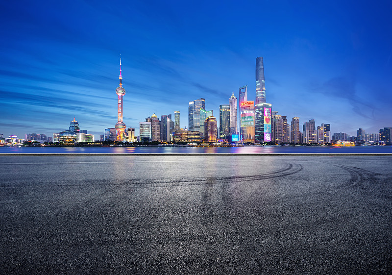 上海城市风光道路夜景图片下载