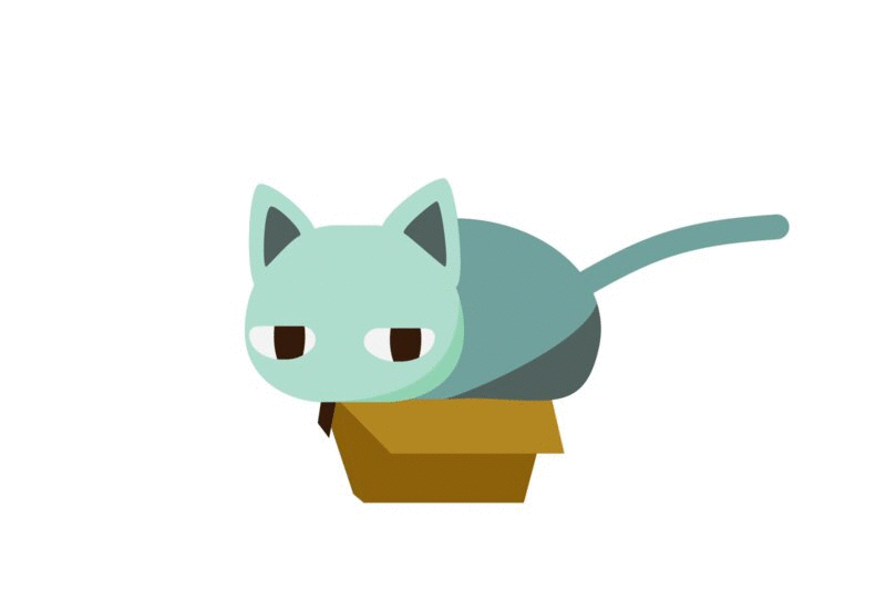 猫挤进小盒子动画图片下载