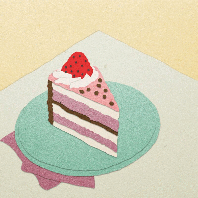 切片蛋糕与叉动画图片下载