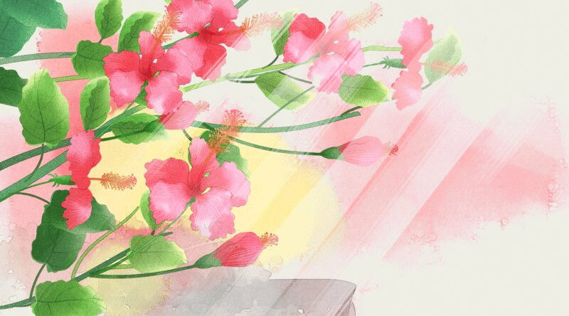 水彩风格植物花卉插画动图图片下载