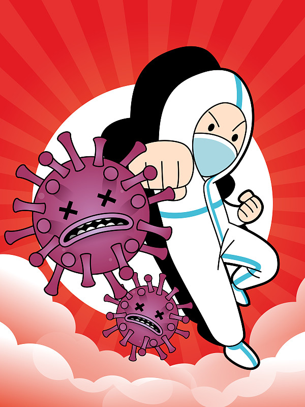 抗病毒图片漫画素材图片