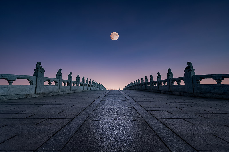 颐和园明月夜图片素材