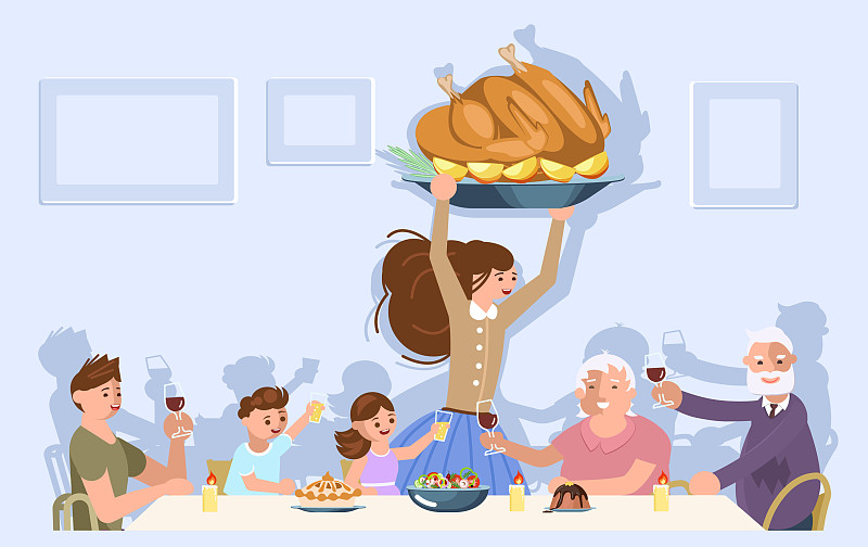 感恩节家庭晚餐图片下载