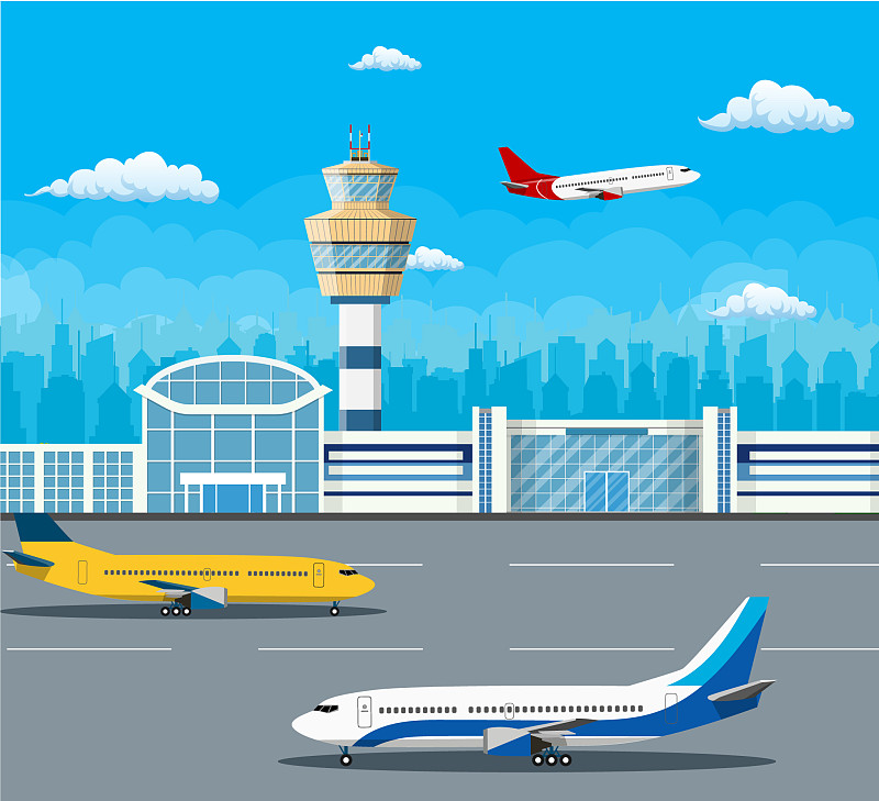 机场建筑及飞机图片下载