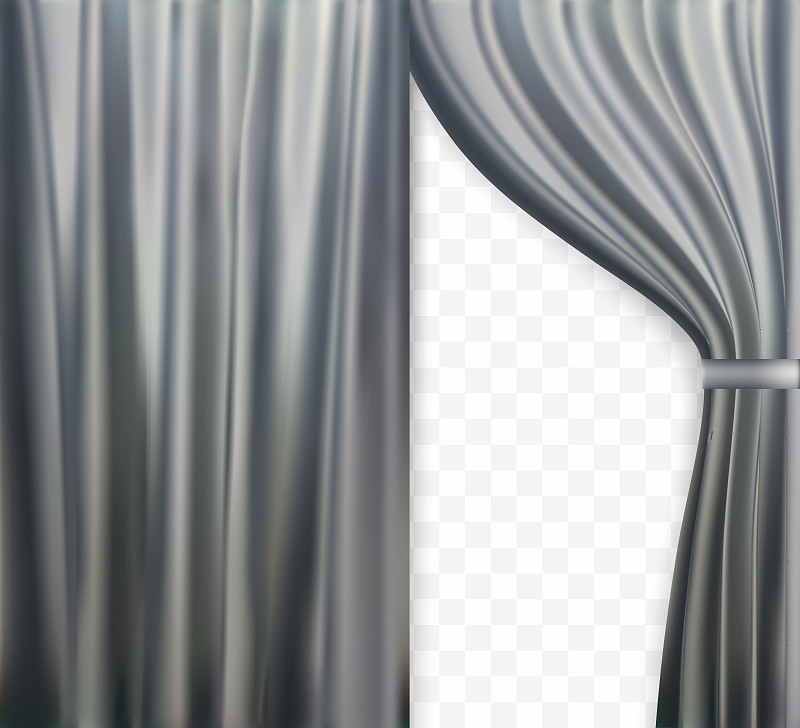 窗帘的自然意象，打开的窗帘灰色的透明背景。矢量插图。EPS10。窗帘的自然意象，打开的窗帘灰色的透明背景。矢量插图。图片下载