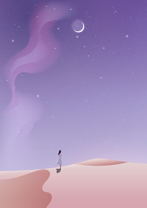 背景，墙纸，幻想，月亮，沙漠，男人，后背图片下载