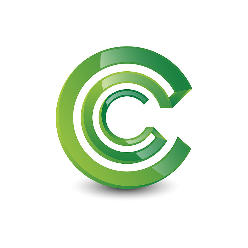 字母c负空间logo设计模板用—正版高清下载,购买