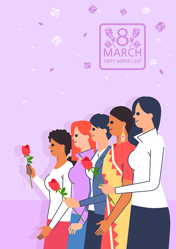 妇女节，玫瑰，女人图片下载