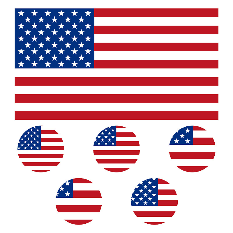 美国国旗简笔画卡通图片