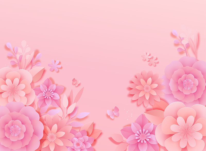 纸花，孤立的花卉设计元素插图004图片素材