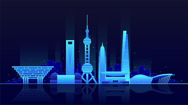 上海地标手绘图片下载