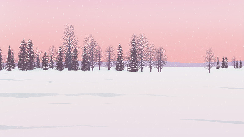 文艺风二十四节气风景小雪 横版质感肌理图片下载