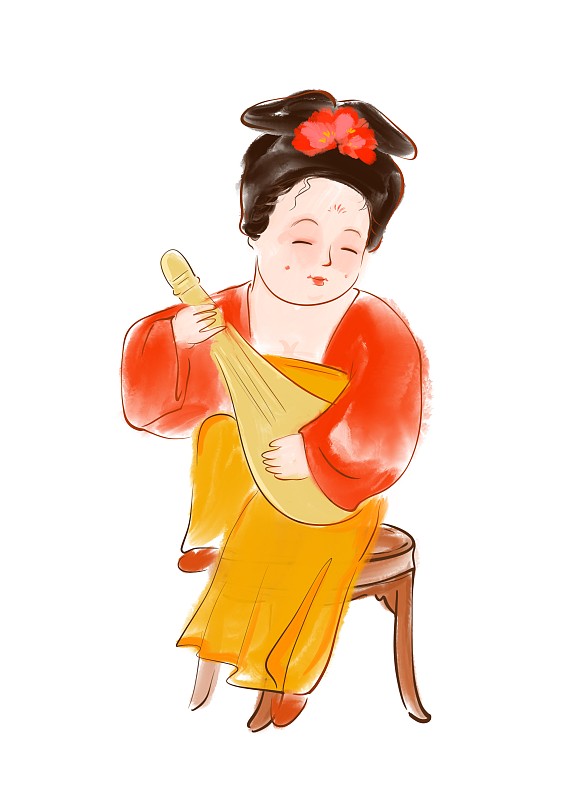 唐宫夜宴古代可爱汉服仕女人物画图片下载