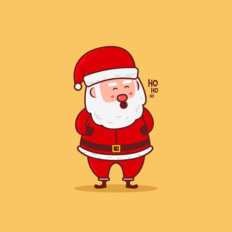 圣诞图标概念可爱的圣诞老人笑图片下载