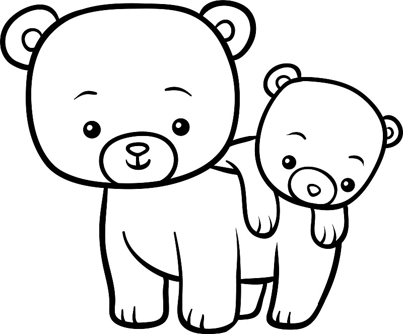 两只小熊简笔画图片