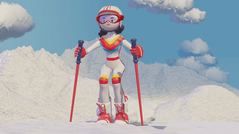 滑雪1插画下载