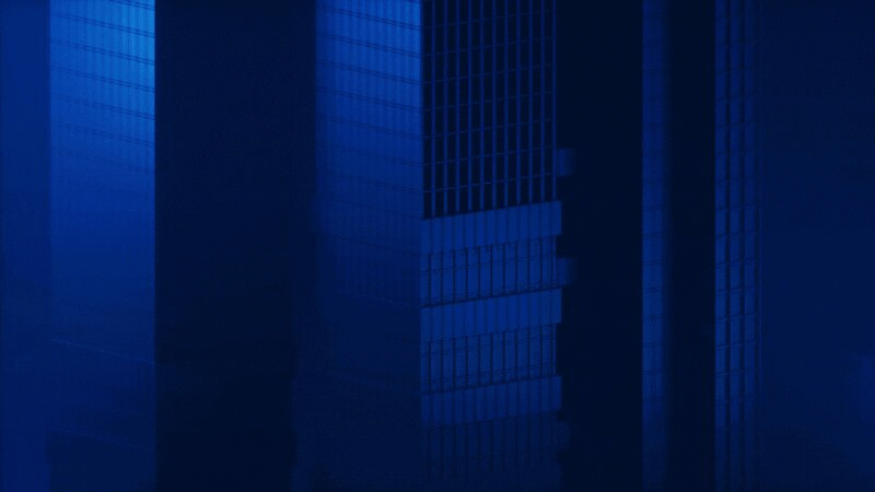 夜晚城市高楼建筑与灯光3D渲染插画下载