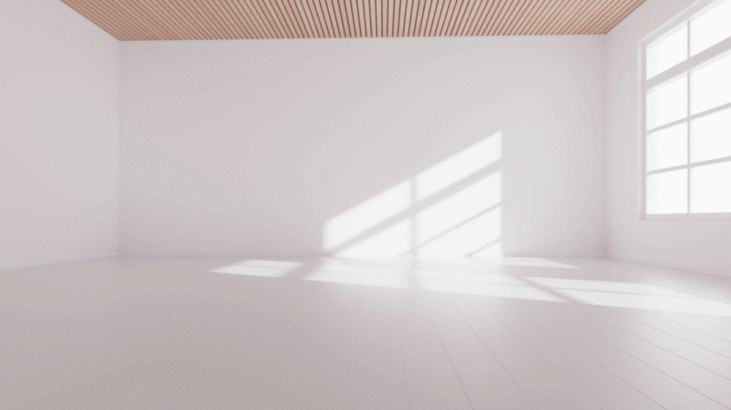 阳光照入室内空房间3D渲染图片下载
