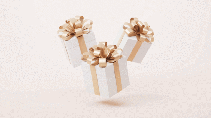 白色方形礼物盒循环动画3D渲染图片下载