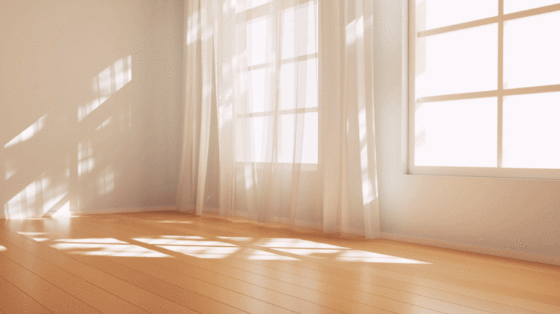 室内空房间与窗户光影3D渲染插画下载