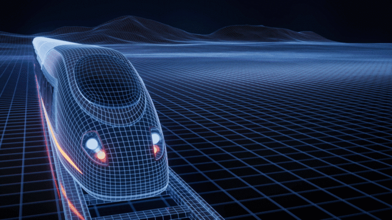 轨道列车交通运输概念3D渲染图片下载
