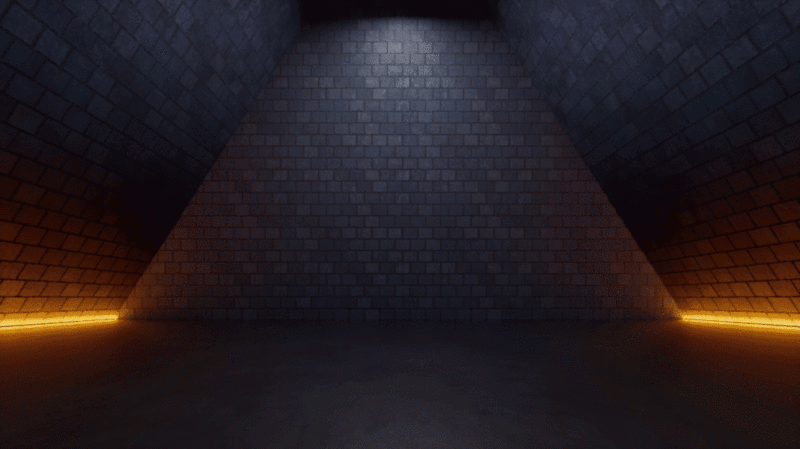 黑暗的空房间3D渲染插画下载