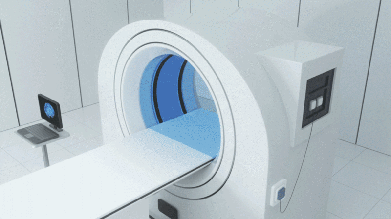 医疗设备CT机现代医疗设施插画下载