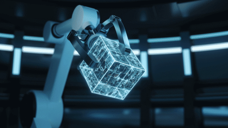 科幻感机械手臂与芯片动画3D渲染图片下载