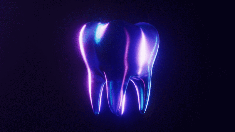 牙齿与霓虹灯光效果循环动画3D渲染图片下载