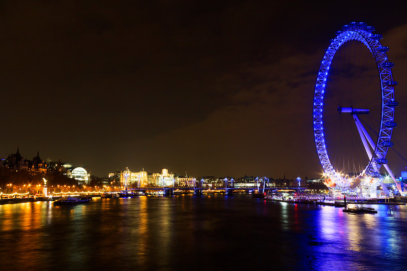 英国伦敦泰晤士河夜景图片下载