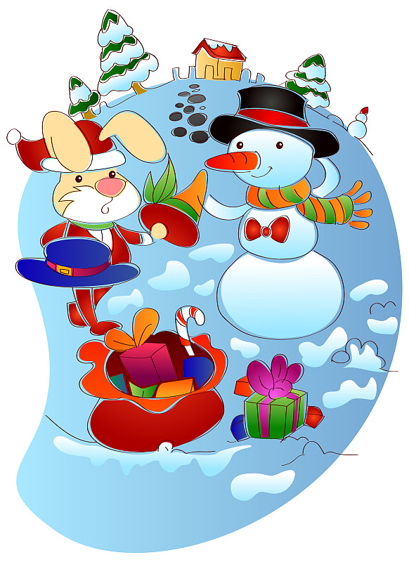 小白兔和小雪人动画片图片