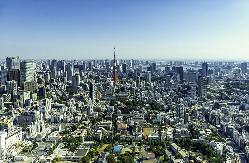 市区和东京湾的天际线图片下载