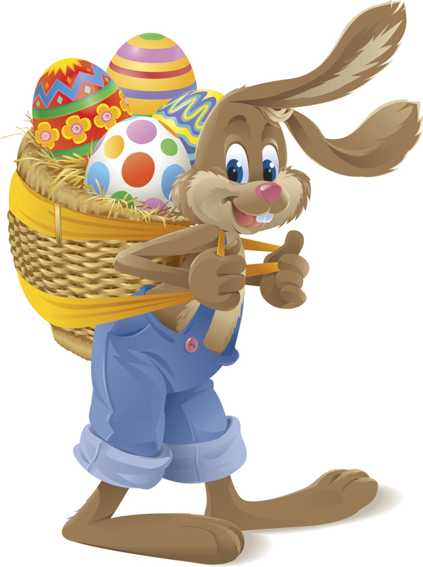 带着鸡蛋篮子的复活节兔子图片下载