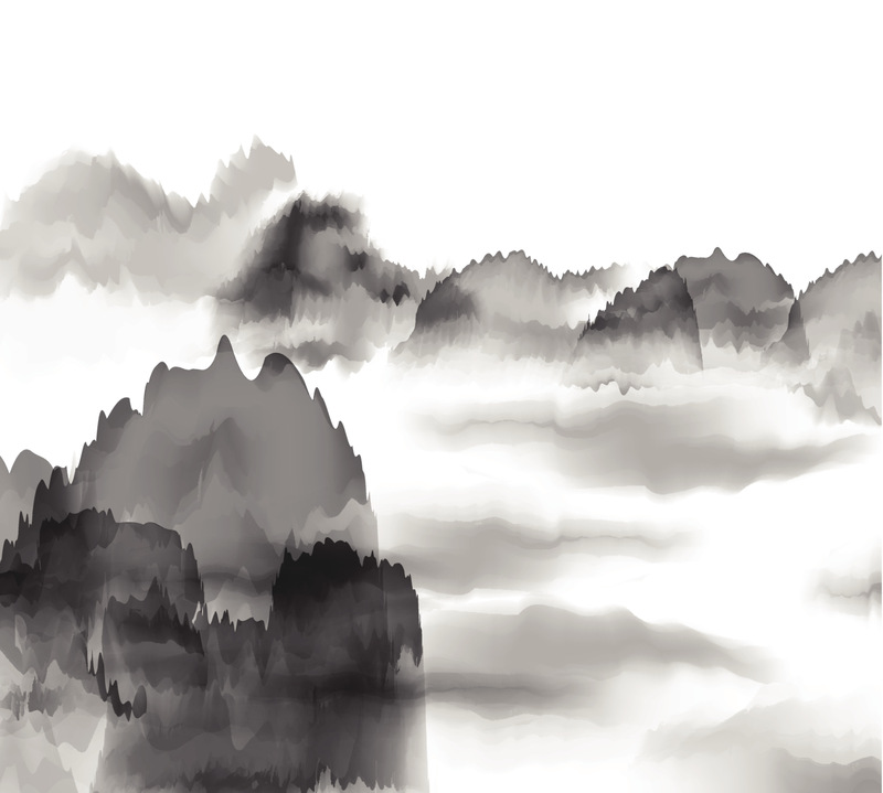 抽象的黑白中国画的山背景图片下载