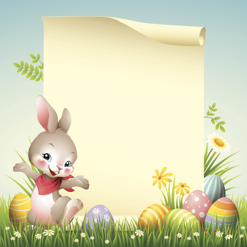 复活节兔子-卷轴图片下载