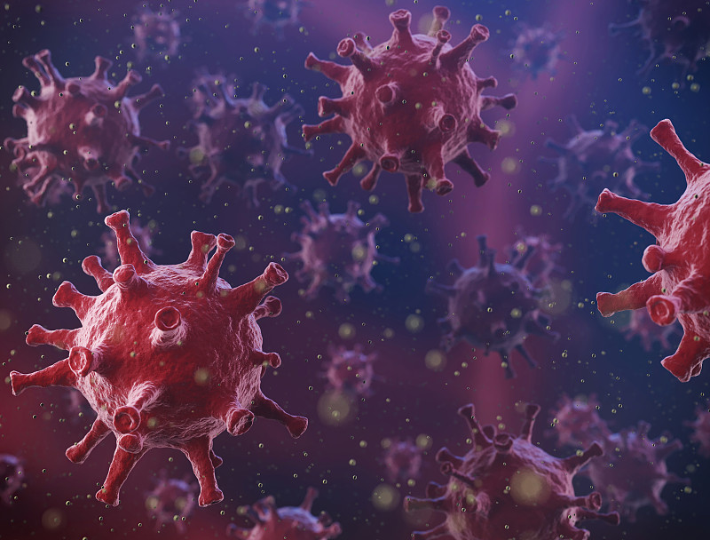 显微镜下的病毒细胞图片素材