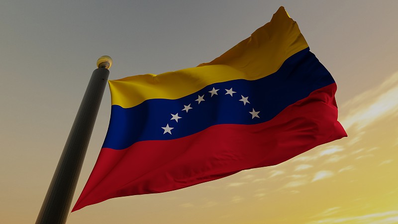 委内瑞拉的旗帜摄影图片