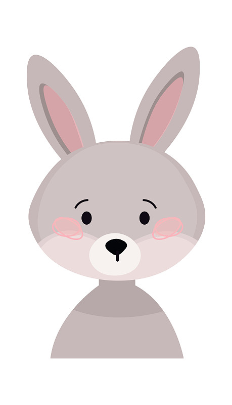 幼稚的兔子卡通可爱的动物。矢量图下载