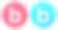 字母b.圆形图标与长阴影在红色或蓝色的背景图标icon图片