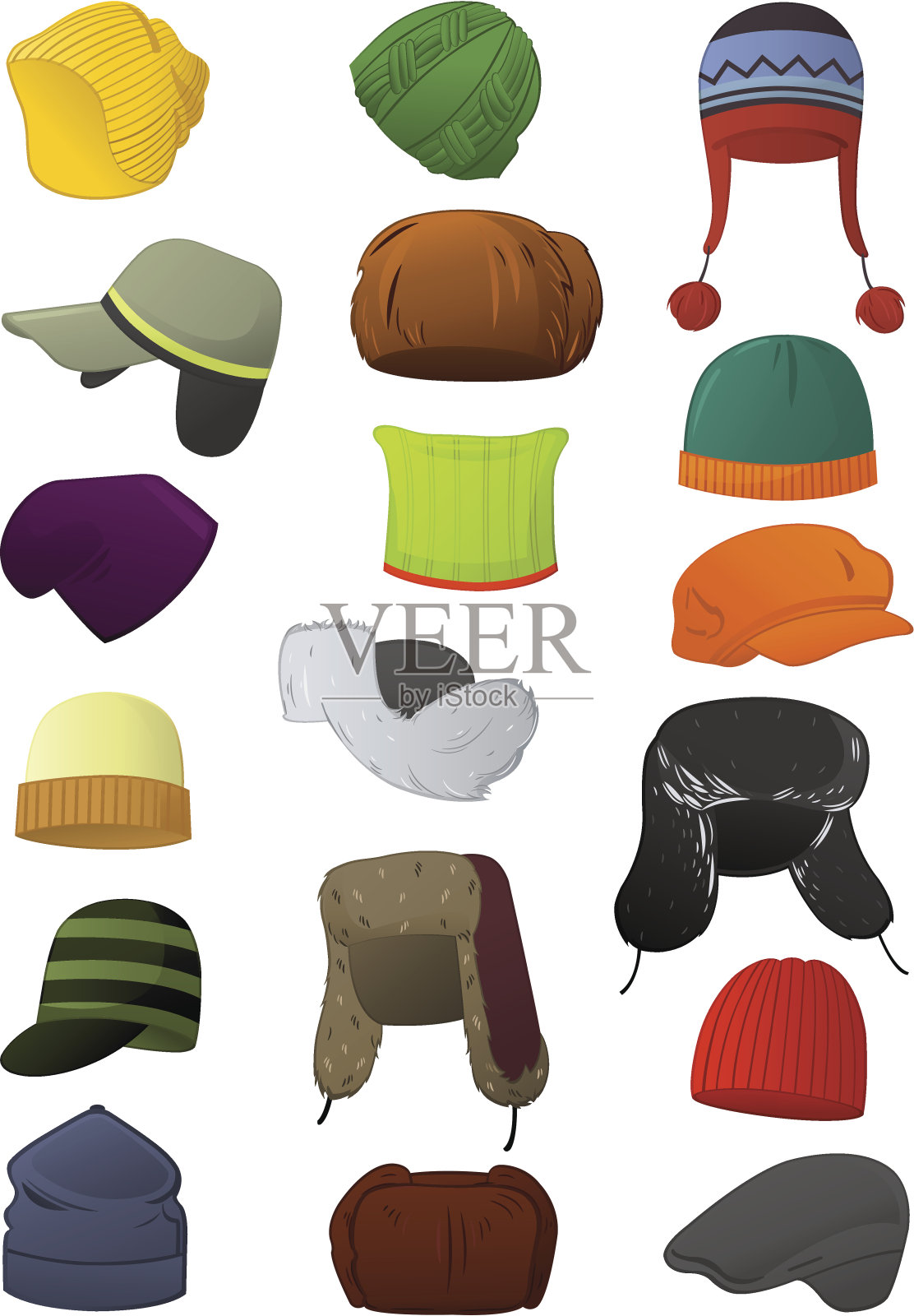 男性冬季帽子设计元素图片