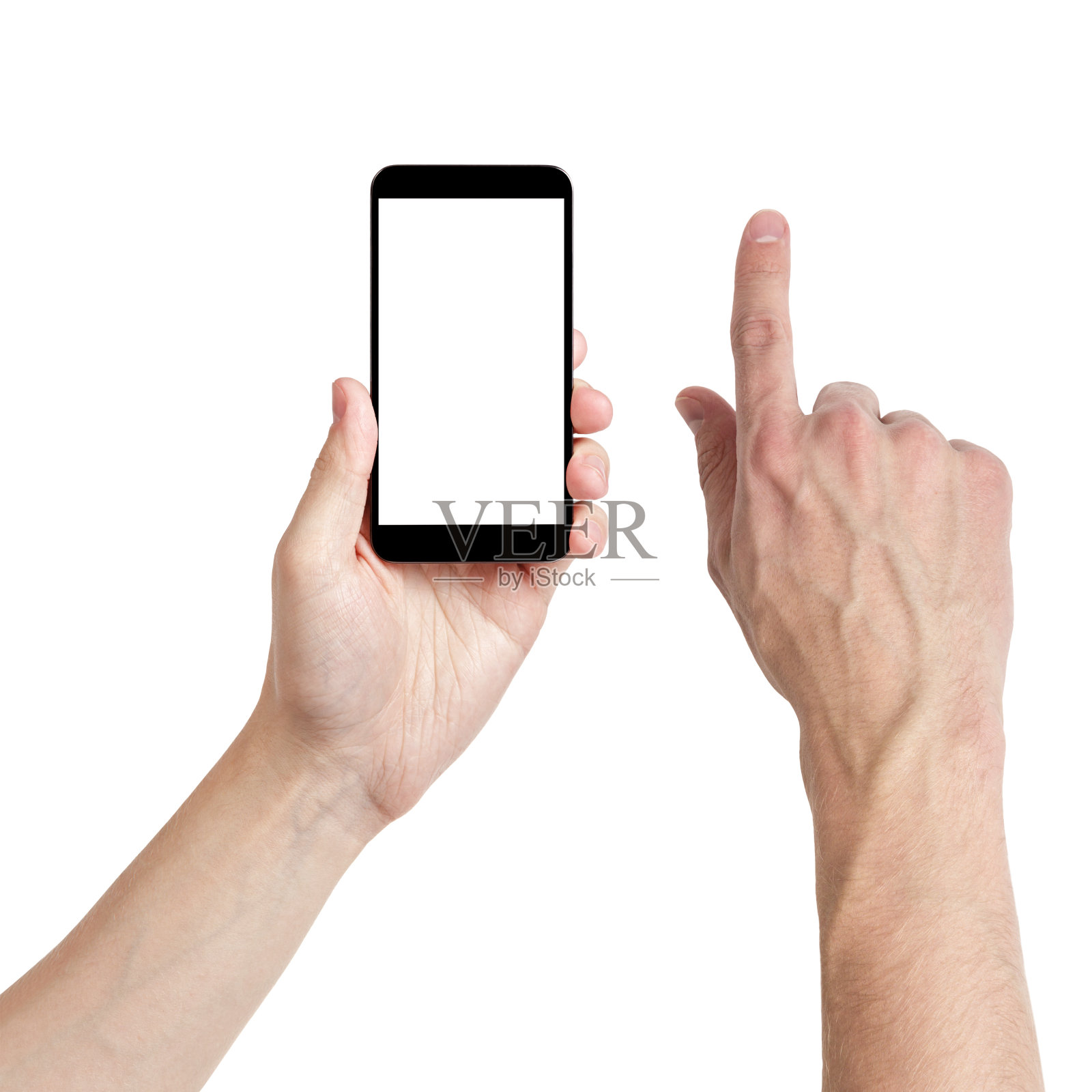 成年男子使用白色屏幕的手机照片摄影图片