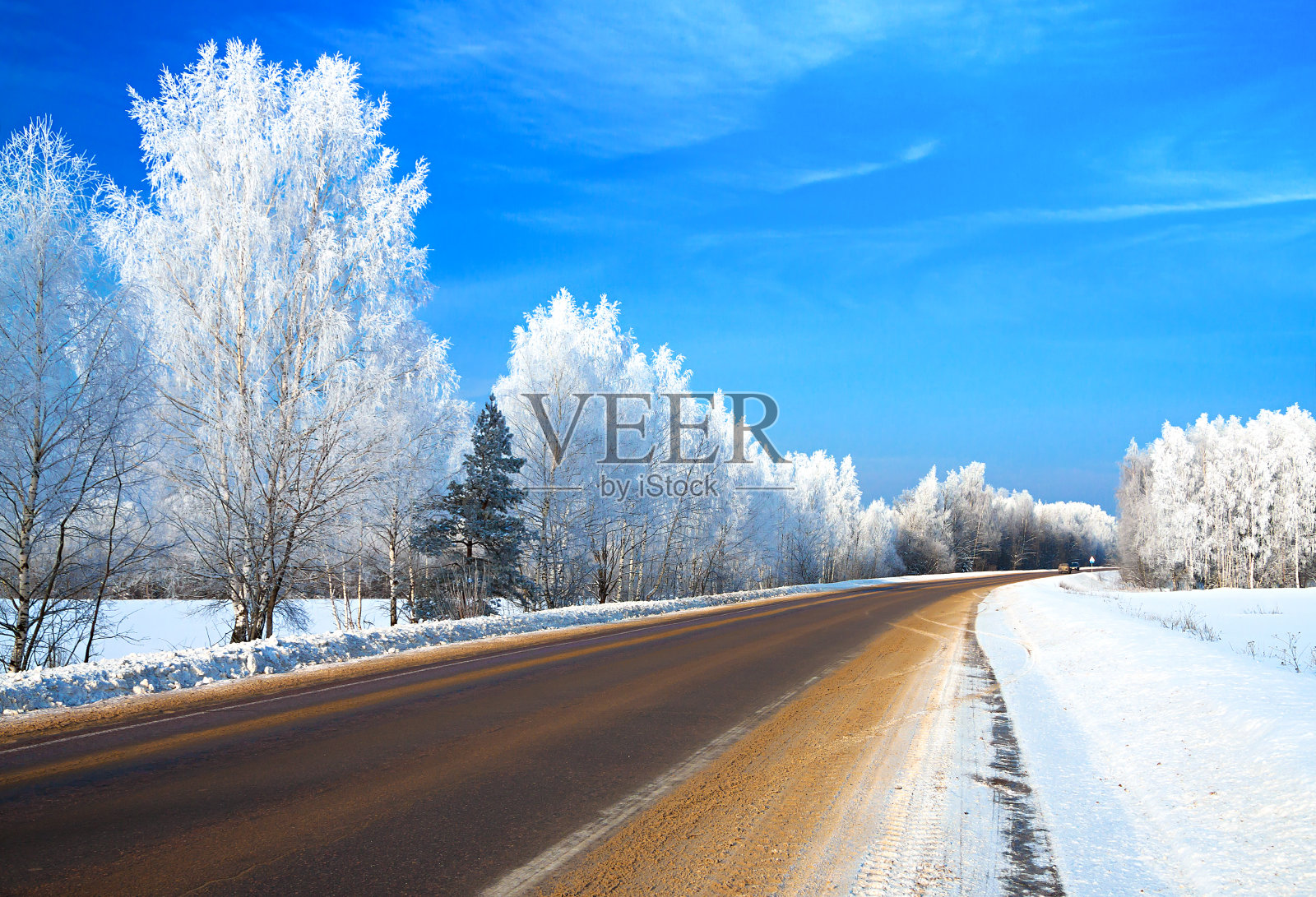 冬季景观与道路照片摄影图片